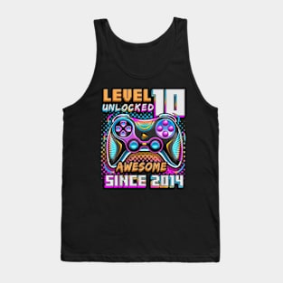 10th Birthday Gamer 10 Year Old Bday Boy Ten Son Tank Top